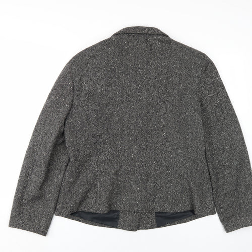 Episode Women's Grey Blazer, Size 16, Classic Herringbone