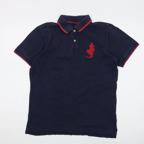Marlboro Classics Men's Blue Polo Shirt Medium
