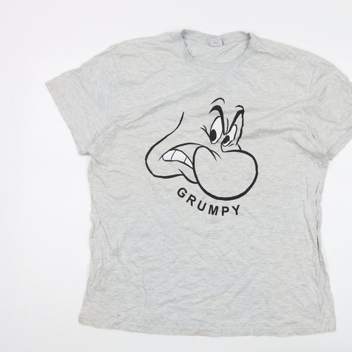 Disney Women's Grey Grumpy T-Shirt, Size L