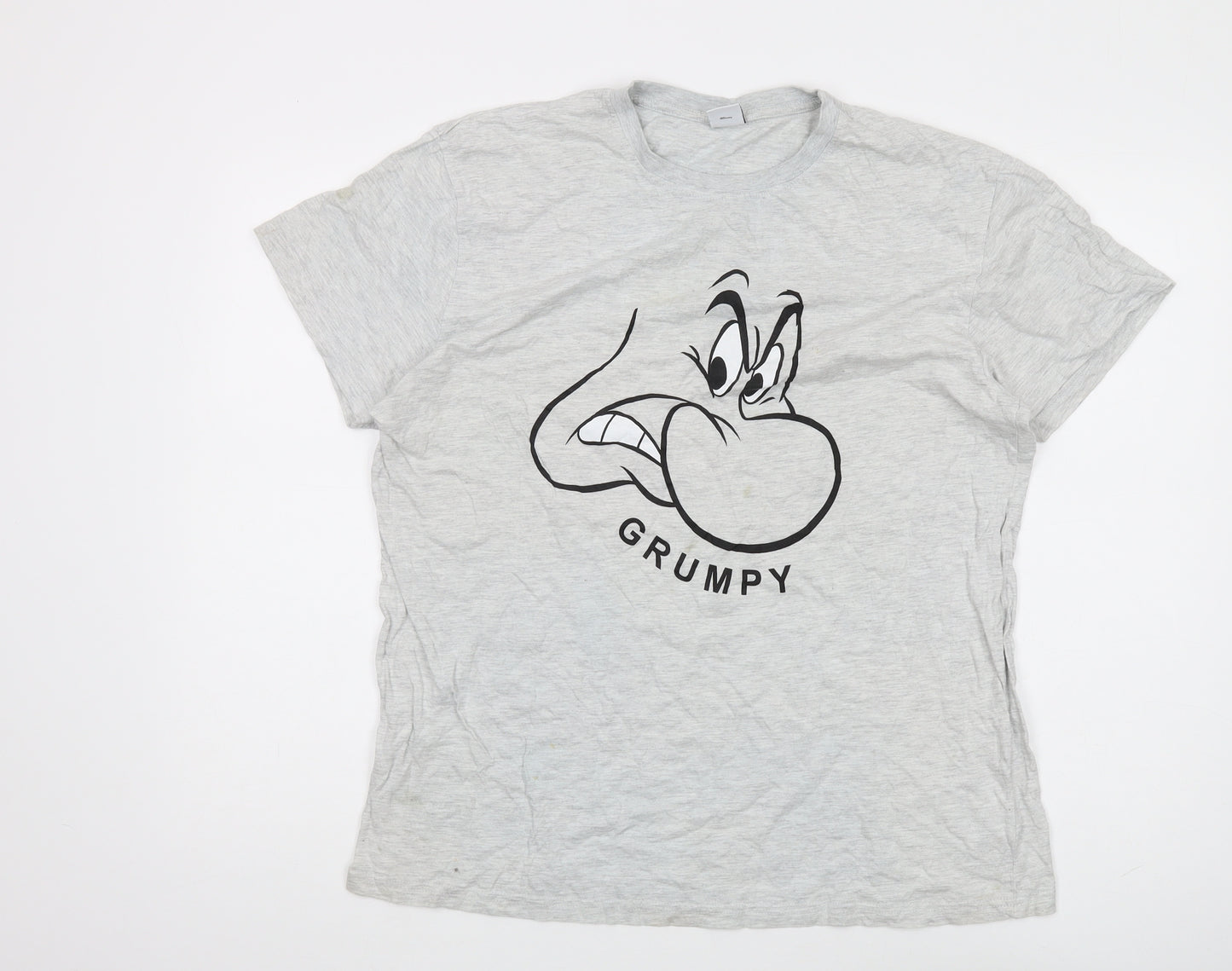 Disney Women's Grey Grumpy T-Shirt, Size L