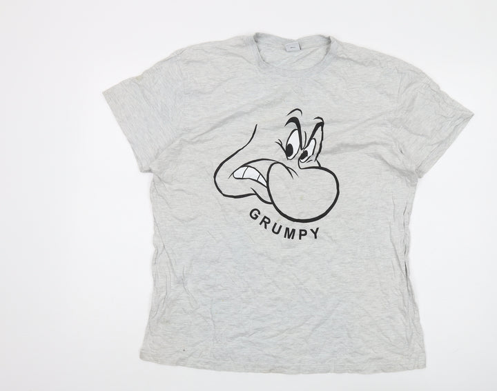 Disney Women's Grey Grumpy T-Shirt, Size L