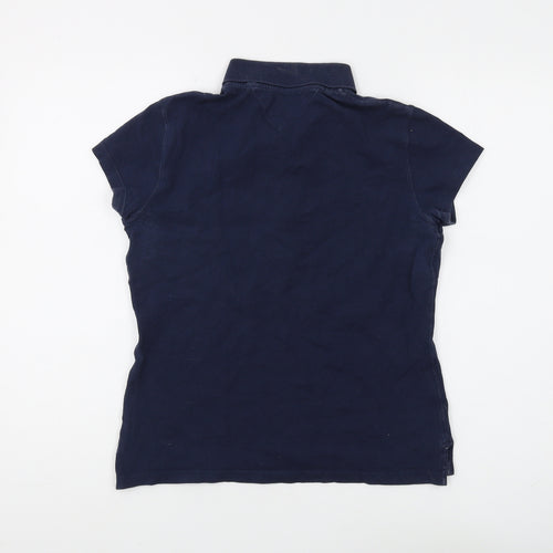 Tommy Hilfiger Women's Blue Slim Polo Shirt M