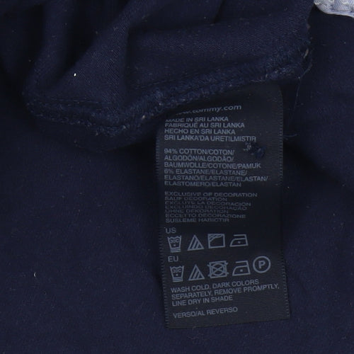 Tommy Hilfiger Women's Blue Slim Polo Shirt M