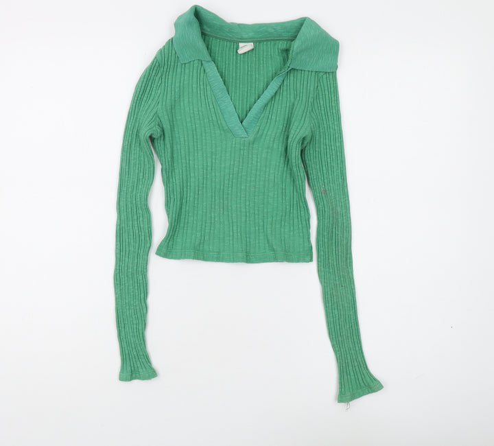 Urban Outfitters Women's Green Collared Pullover Jumper Size 12