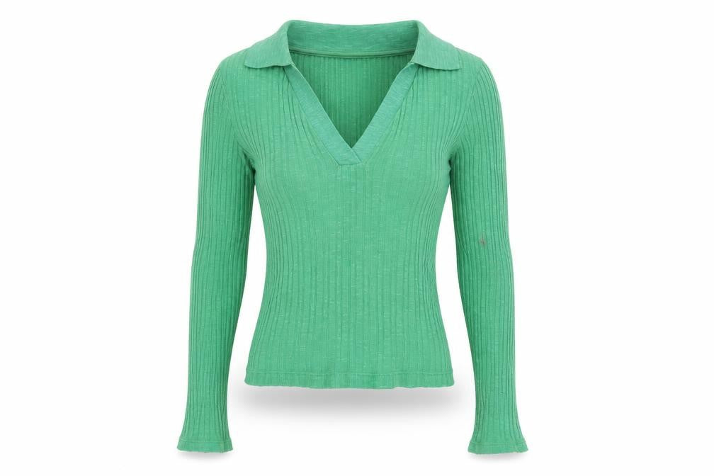 Front view of Urban Outfitters Women's Green Collared jumper, size 12