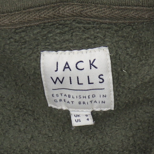Jack Wills Women’s Green Full Zip Hoodie Size 6