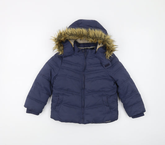 FatFace Boys Blue Puffer Jacket - 2-3 Years, Winter Ready