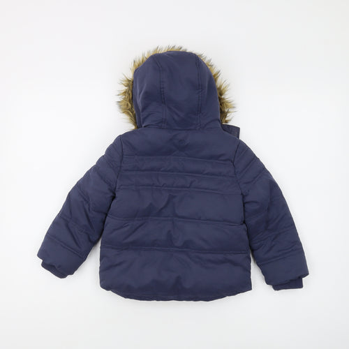 FatFace Boys Blue Puffer Jacket - 2-3 Years, Winter Ready
