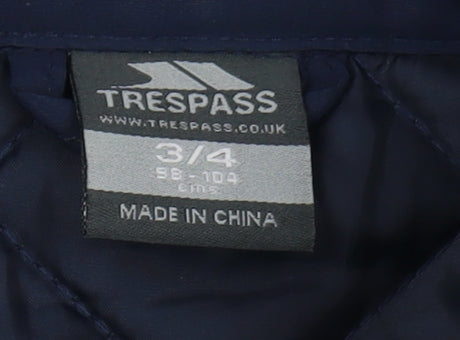 Trespass Boys Blue Quilted Bodywarmer 3-4 Years