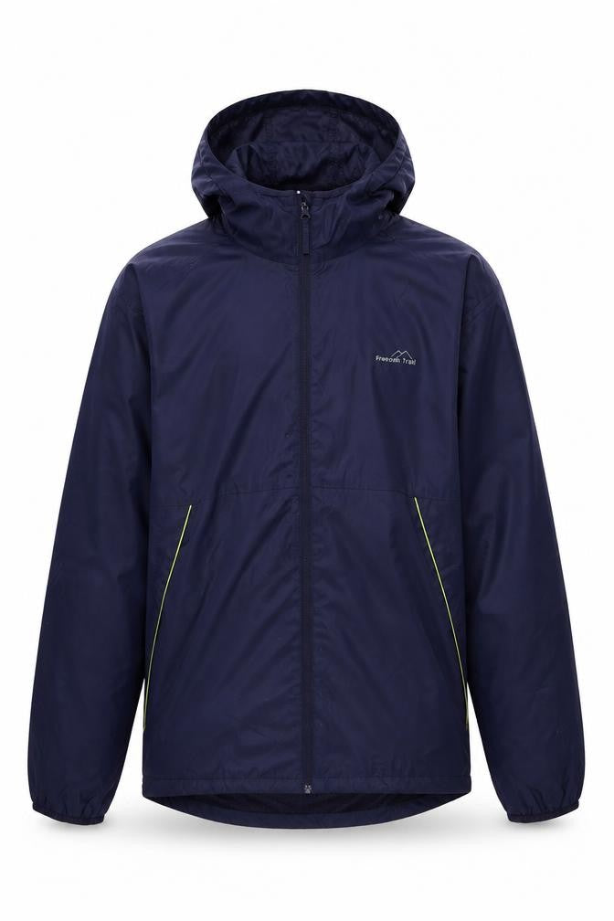 Freedom Trail Men's Blue Hooded Windbreaker 2XL