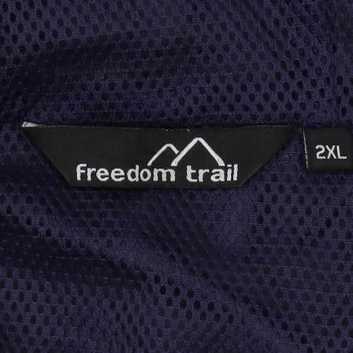 Freedom Trail Men's Blue Hooded Windbreaker 2XL