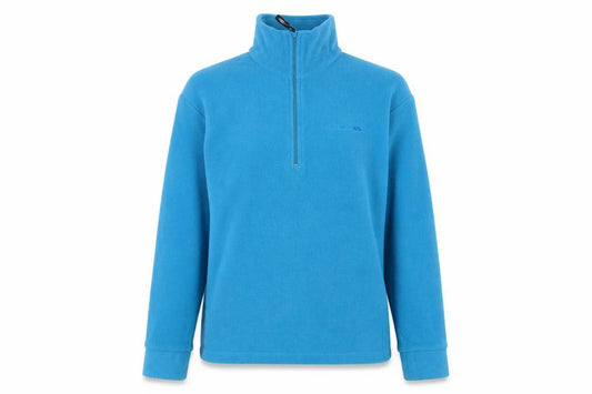 Front view of Trespass Women's Blue Henley Sweatshirt, size S, Perfect for Outdoors