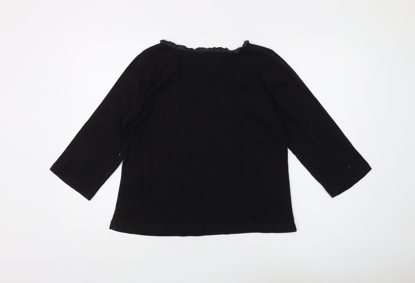 Adini Women's Black Cotton Blouse, Size L, Casual Wear