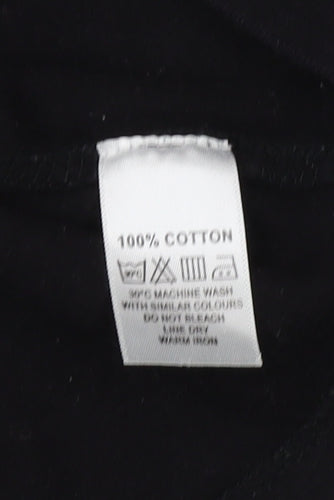 Adini Women's Black Cotton Blouse, Size L, Casual Wear