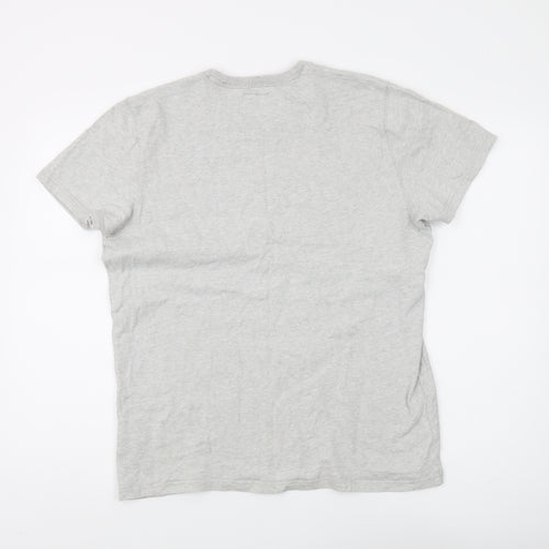 Abercrombie & Fitch Men's Grey Cotton Crew Neck T-Shirt L