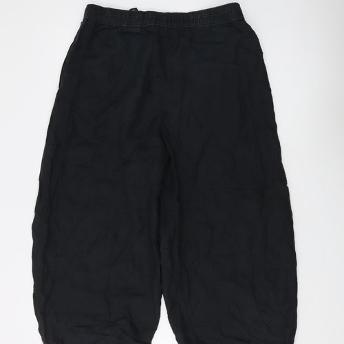 COS Women's Black Wide-Leg Cropped Trousers Size 12