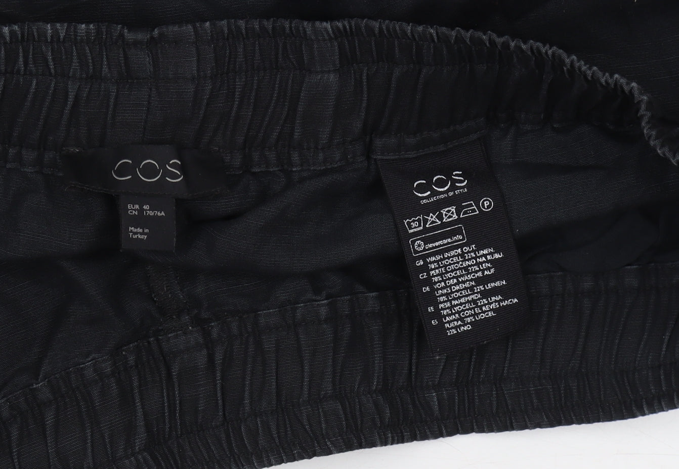 COS Women's Black Wide-Leg Cropped Trousers Size 12