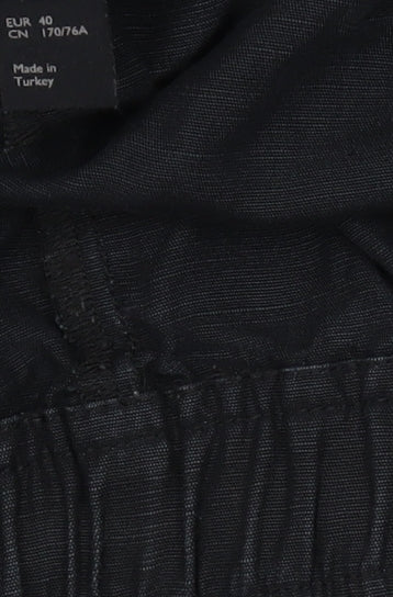 COS Women's Black Wide-Leg Cropped Trousers Size 12