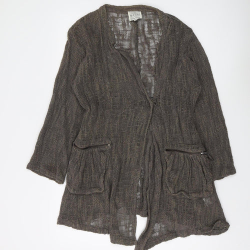 Masai Women's Brown Open-Knit Cardigan M