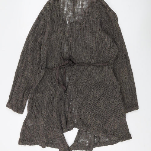 Masai Women's Brown Open-Knit Cardigan M