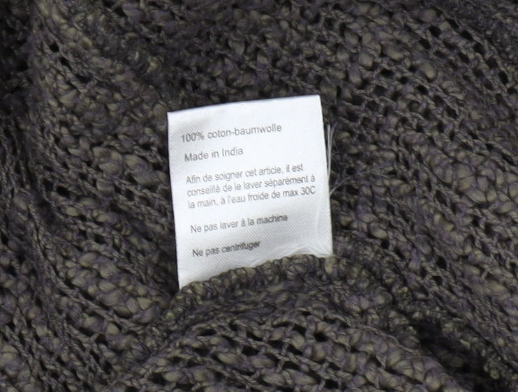 Masai Women's Brown Open-Knit Cardigan M