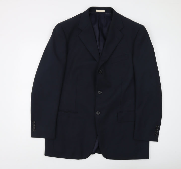 Greenwoods Men's Blue Blazer, 42R, Three-Button Classic