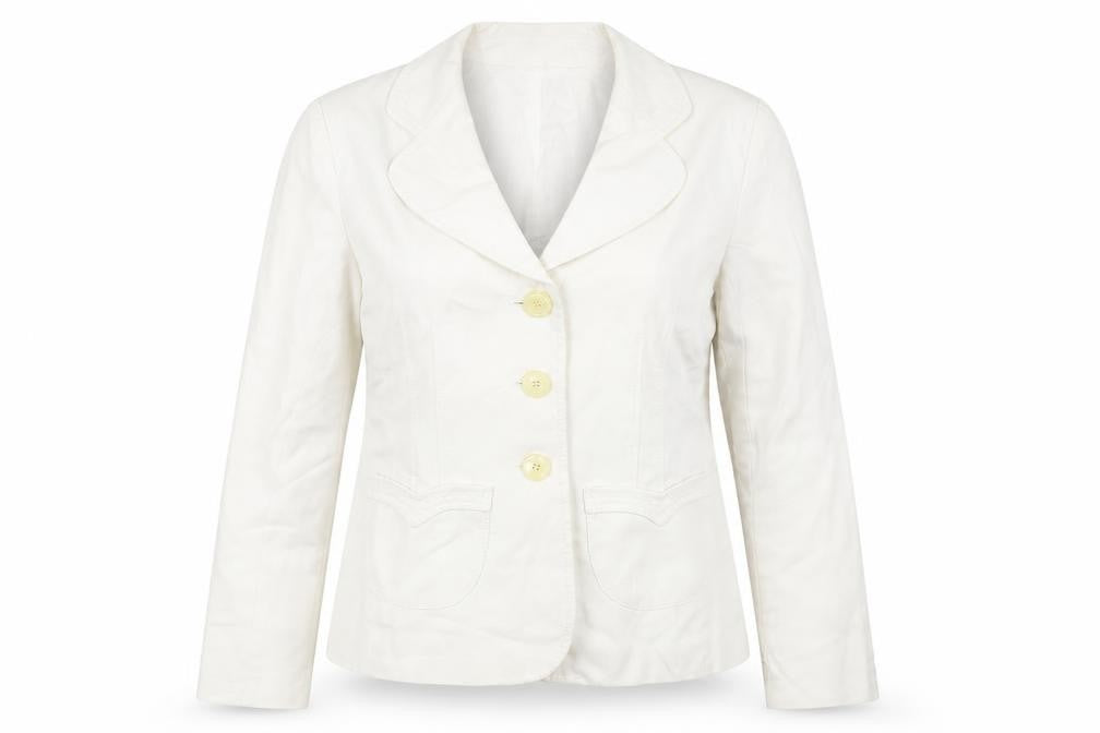 Front view of Whistles Women's Ivory Blazer, size 12, Regular Fit