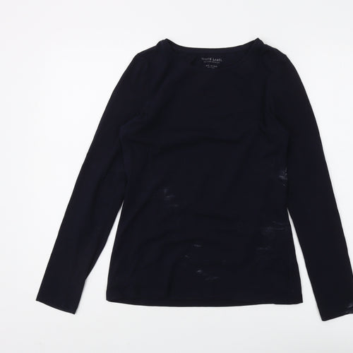 White Label Women's Black Long Sleeve Basic T-Shirt