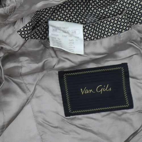 Van Gils Men's Brown Wool Blazer, Size 38R, Excellent