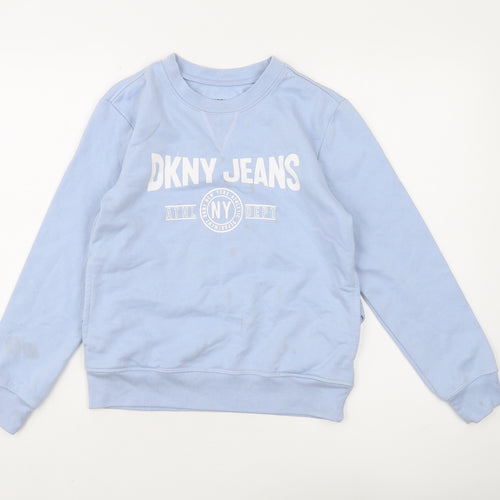 DKNY Blue Logo Sweatshirt Unisex Adults Size 10 Casual