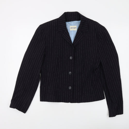 Joop! Women's Black Pinstripe Wool Suit Jacket Size 10