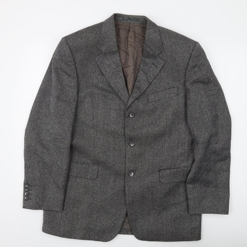 Lino Vierra Men's Grey 50 Single-Breasted Blazer