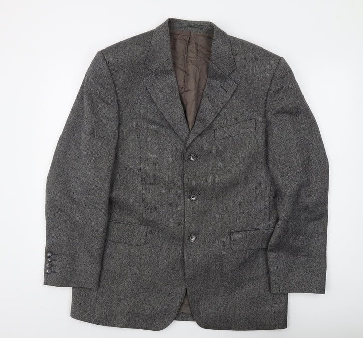 Lino Vierra Men's Grey 50 Single-Breasted Blazer
