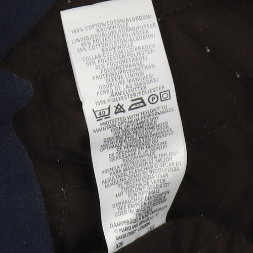 Marks and Spencer Men's Blue Cotton Jacket Size 10