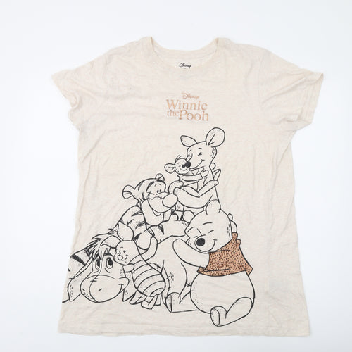 Disney Womens Beige Winnie the Pooh T-Shirt Size M
