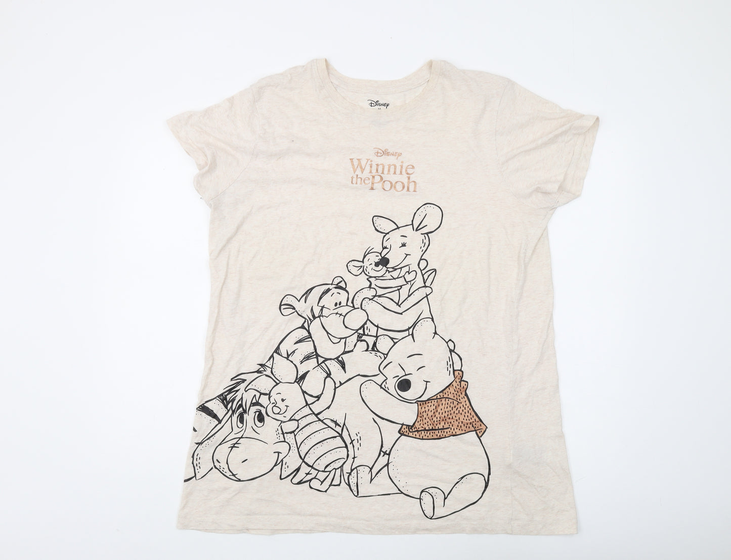 Disney Womens Beige Winnie the Pooh T-Shirt Size M