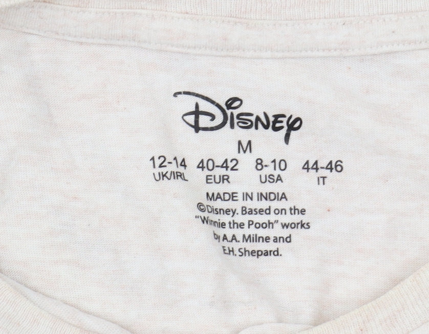 Disney Womens Beige Winnie the Pooh T-Shirt Size M