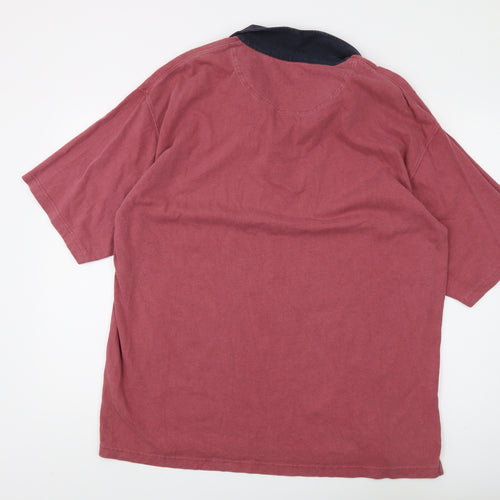 Maine New England Men's XL Red Cotton Polo Shirt