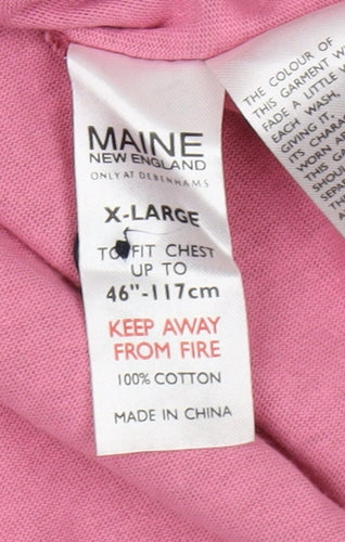 Maine New England Men's XL Red Cotton Polo Shirt