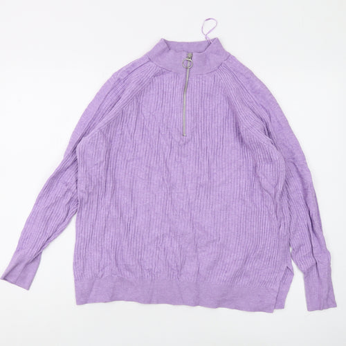 Marks and Spencer Women's Purple Full Zip Jumper M