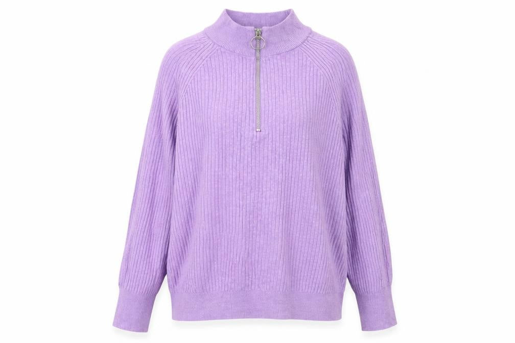 Front view of Marks & Spencer Women's Purple Full Zip Jumper M