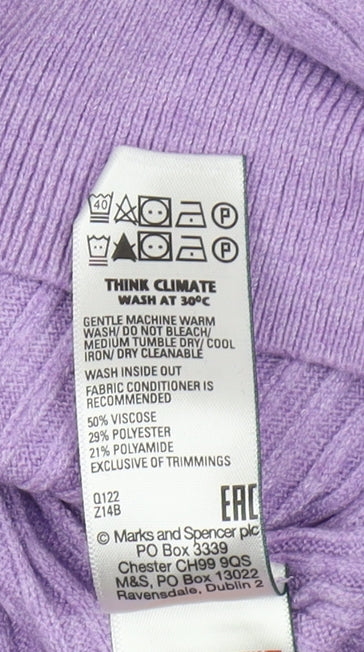 Marks and Spencer Women's Purple Full Zip Jumper M