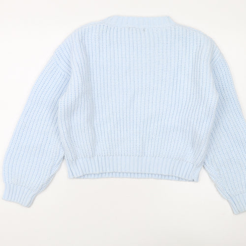 Quiz Women's Blue Beaded Pullover Jumper, Size S