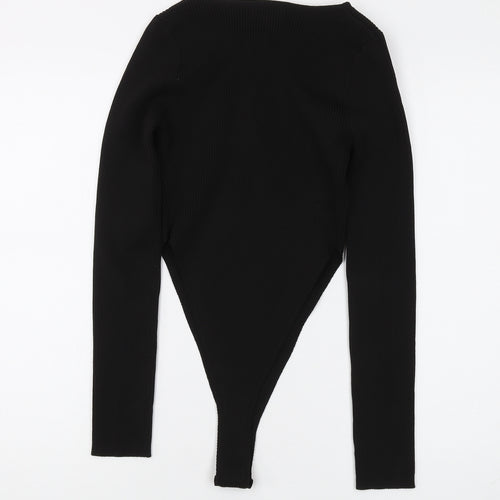 PrettyLittleThing Black Bodysuit, Women, M, Casual Stretch