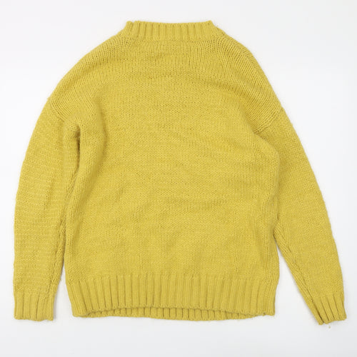 Marks and Spencer Women Yellow Cable-Knit Jumper, M