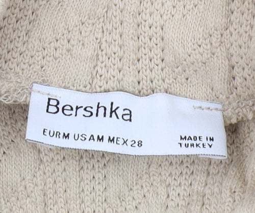 Bershka Women's Beige Cable-Knit Shrug, M