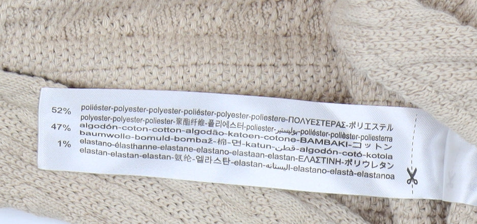 Bershka Women's Beige Cable-Knit Shrug, M