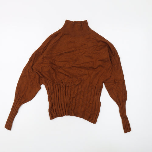 Marks and Spencer Women’s Brown High Neck Jumper, Size 14