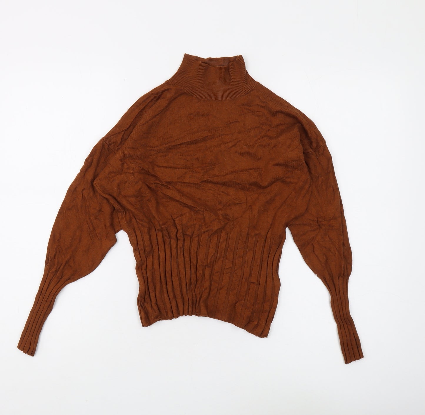 Marks and Spencer Women’s Brown High Neck Jumper, Size 14