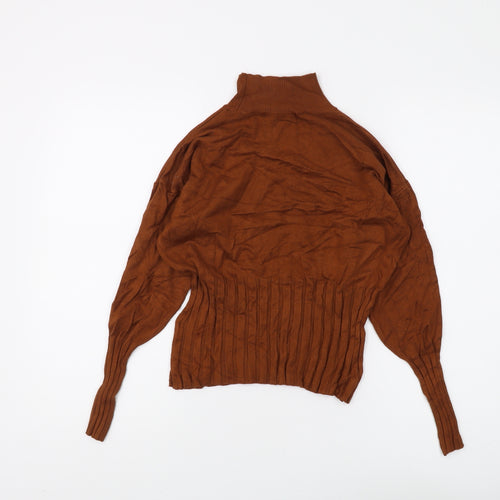 Marks and Spencer Women’s Brown High Neck Jumper, Size 14